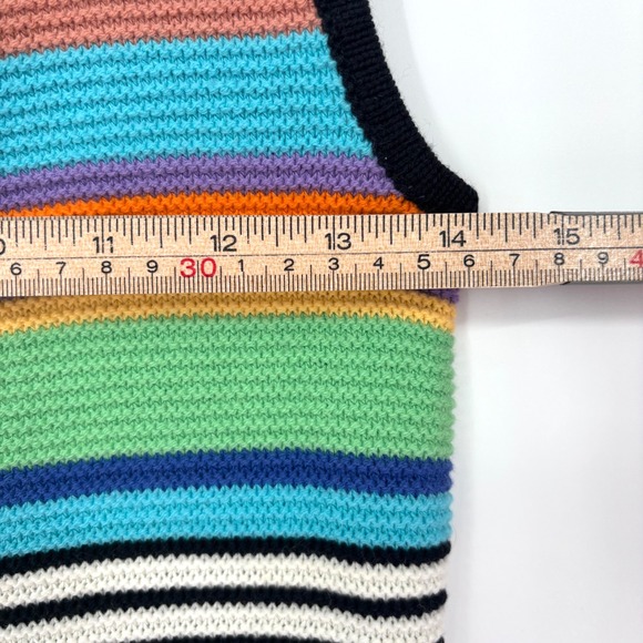 Roxy Sunshine Bouquet Crochet Midi Dress Sz XS Rainbow Stripe Tank Beach Surf - Picture 14 of 15